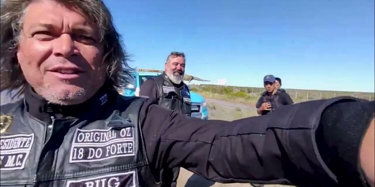 motociclistas, equipe, grupo